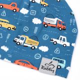 Jednovrstvá klasická čepice auta na modré vel. 54 (obvod hlavy 53-56 cm)