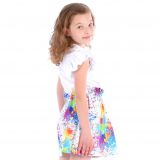 Sukně s řaseným pasem barvy na bílé vel. 98/104