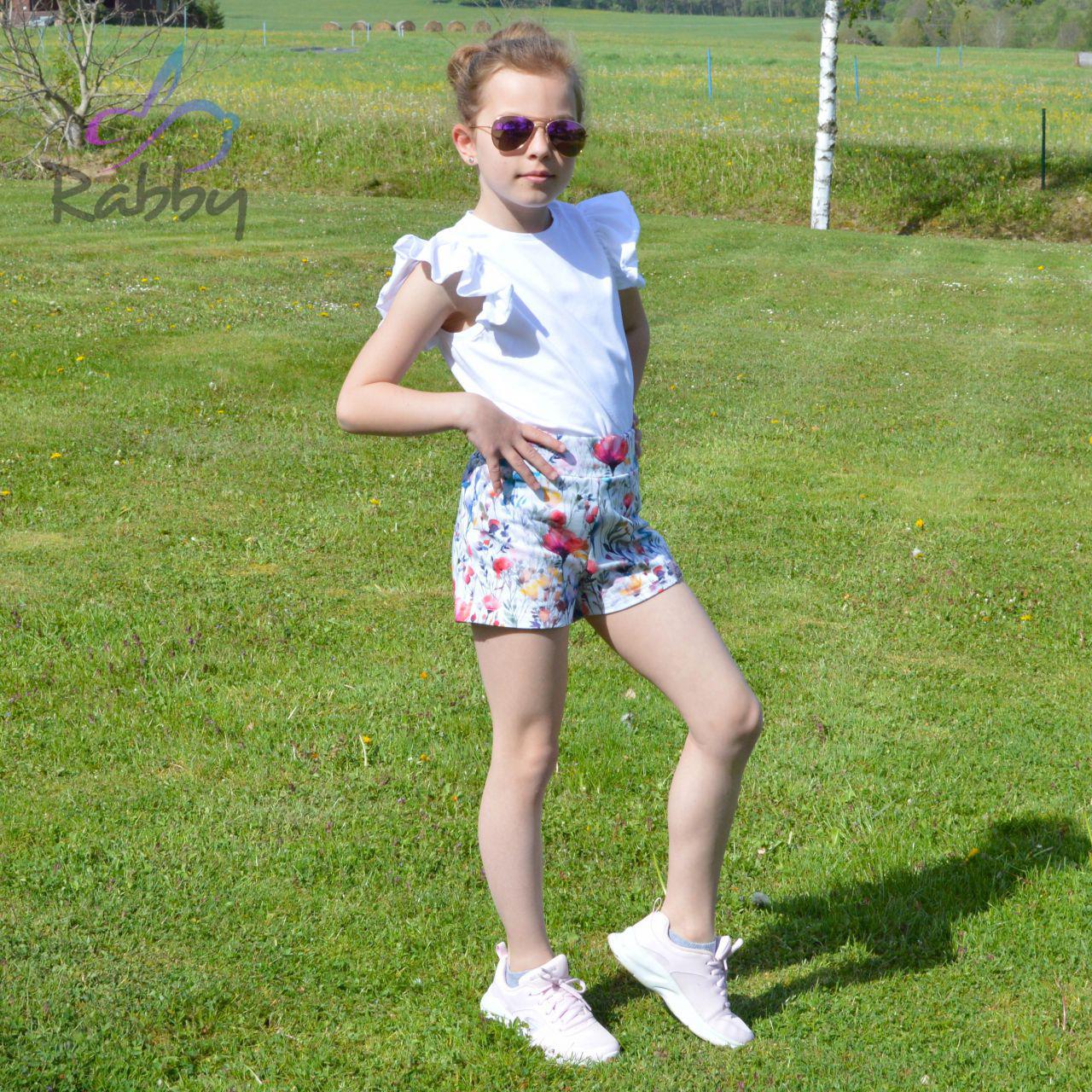 Dívčí kraťasy modrá louka vel. 140