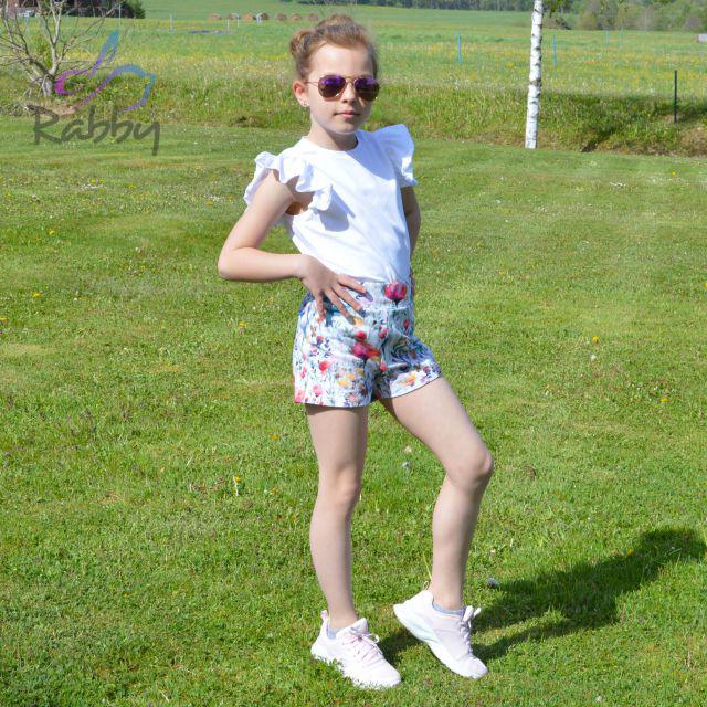 Dívčí kraťasy modrá louka vel. 140