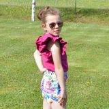 Tričko s volánovým rukávem ostružina vel. 86