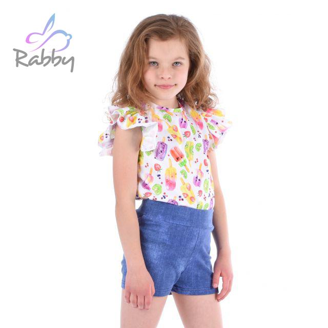 Tričko s volánovým rukávem nanuky vel. 86