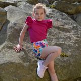 Tričko s volánovým rukávem ostružina vel. 92