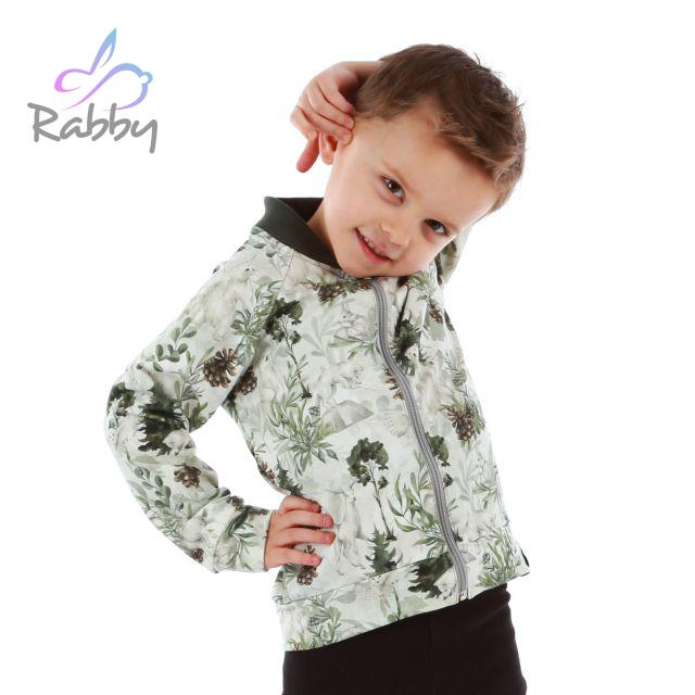 Bomber mikina na zip lesní zvířátka vel.  74