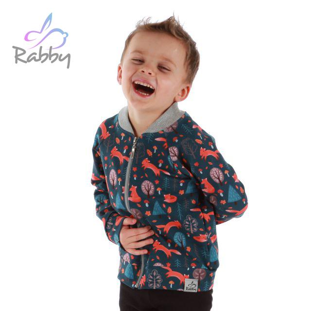 Bomber mikina na zip liška vel. 116