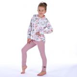 Bomber mikina na zip pudrové květy vel.  98