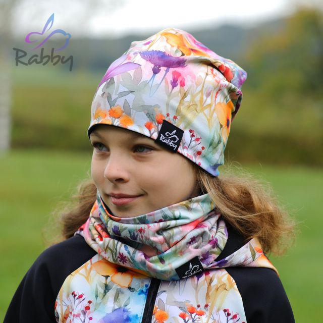 Set homeless čepice a nákrčníku louka vel. 48 (obvod hlavy 47-50 cm)