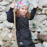 Set homeless čepice a nákrčníku pestré květy vel. 46 (obvod hlavy 45-48 cm)