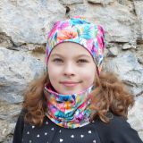 Homeless čepice pestré květy vel. 52 (obvod hlavy 51-54 cm)