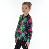 Bomber mikina na zip pestré cákance vel. 92