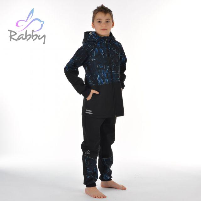 Zimní softshellové kalhoty černé s přestřižením technika - klasický střih vel. 134