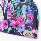 Klasická čepice rozkvetlý les vel. 48 (obvod hlavy 47-50 cm)