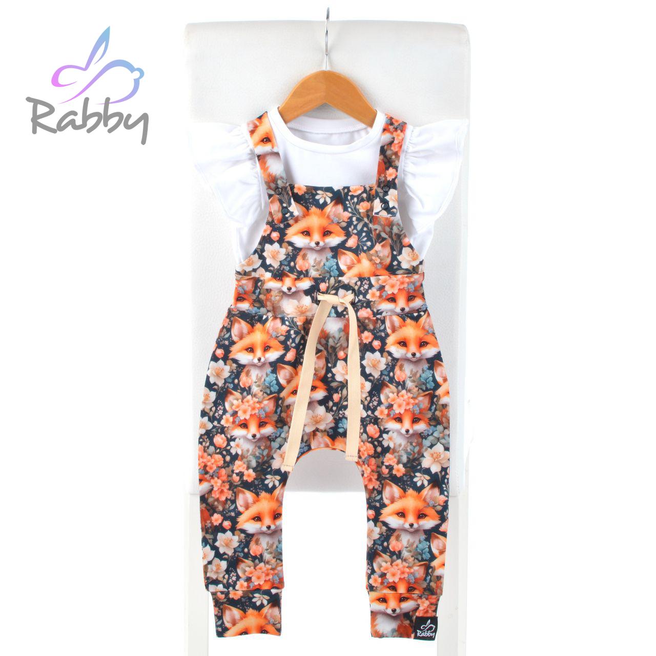 Rostoucí laclové kalhoty liška s květy vel. 98