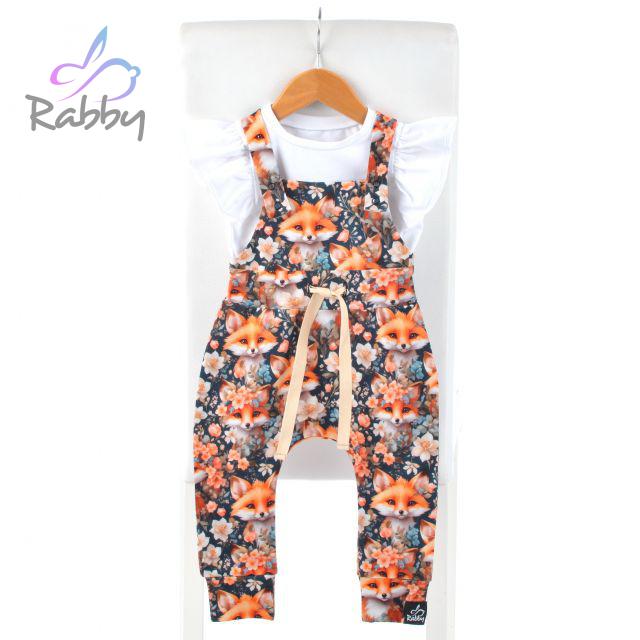 Rostoucí laclové kalhoty liška s květy vel. 98