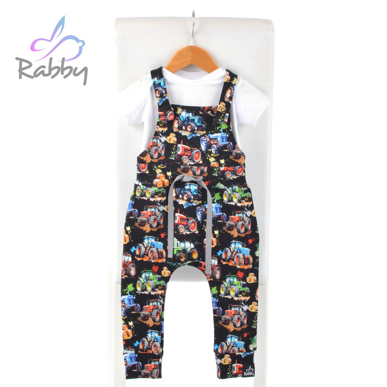 Rostoucí laclové kalhoty traktory na černé vel.  92