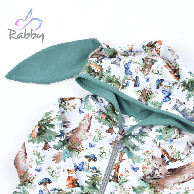 Mikina s oušky zvířátka na bílé vel.  80