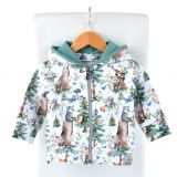 Mikina s oušky zvířátka na bílé vel. 110