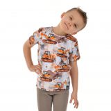 Tričko s krátkým rukávem bagry na bílé vel.  98