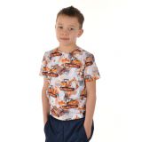 Tričko s krátkým rukávem bagry na bílé vel. 110