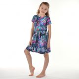 Šaty řasené rozkvetlý les vel.  80