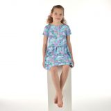 Šaty řasené lístky na mintu vel. 98