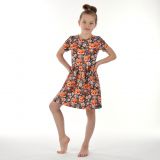 Šaty řasené liška s květy vel. 86