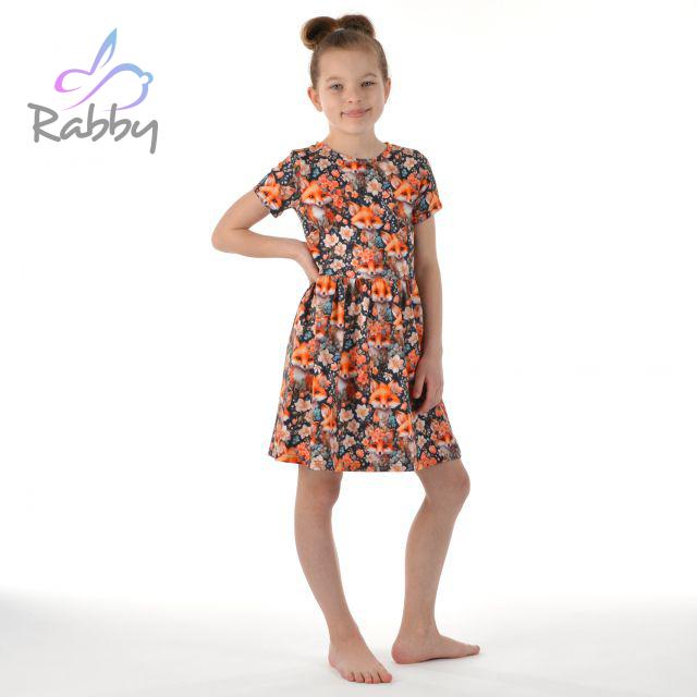 Šaty řasené liška s květy vel.  92