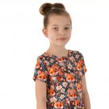 Šaty řasené liška s květy vel. 134