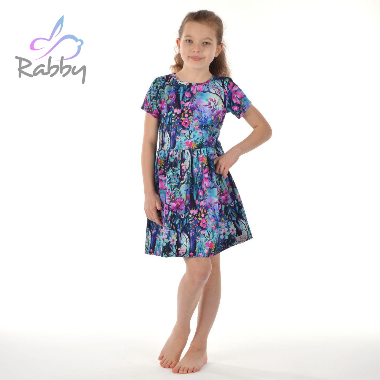 Šaty řasené rozkvetlý les vel.  98