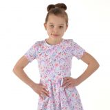 Šaty řasené jednorožci vel. 110