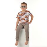 Rostoucí basic legíny s nápletem Ottoman béžová vel. 122/128