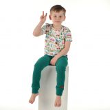 Rostoucí basic legíny s nápletem Ottoman smaragd vel. 116/122