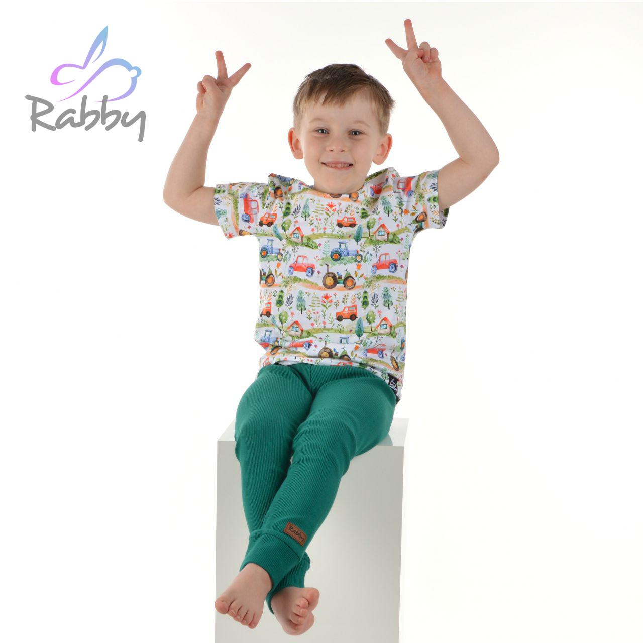 Rostoucí basic legíny s nápletem Ottoman smaragd vel. 128/134