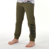 Klasické tepláky khaki s černým nápisem Rabby vel. 134