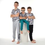 Klasické tepláky sv. šedé s černým nápisem Rabby vel. 152