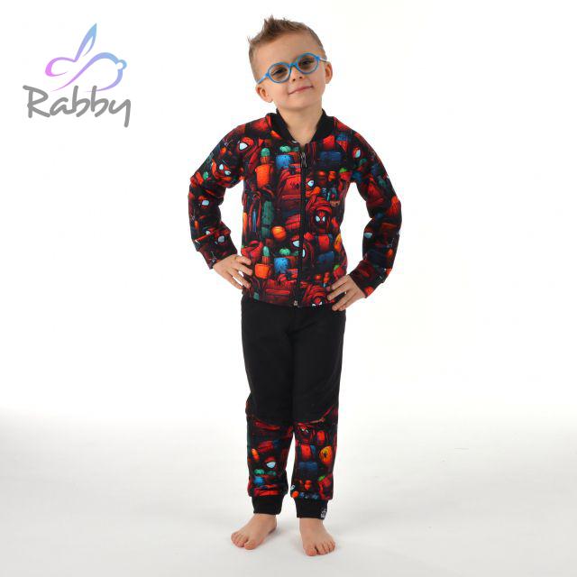 Klasické tepláky černé s přestřižením spider vel.  98