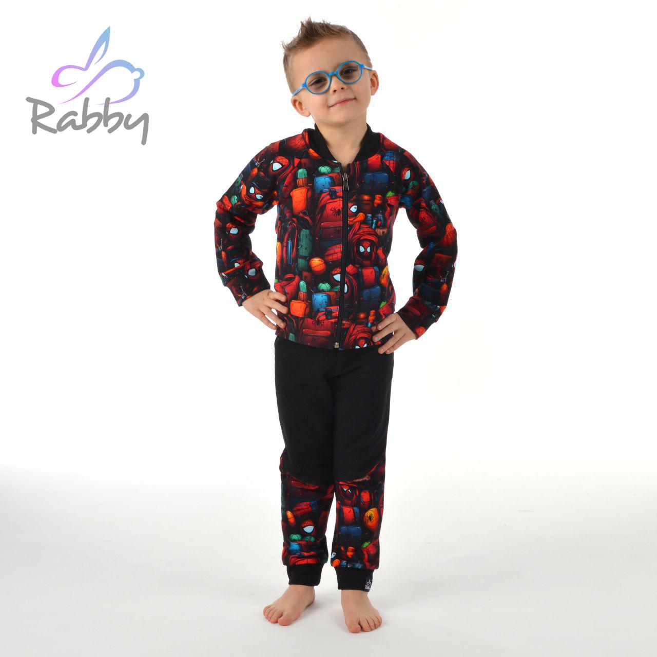 Klasické tepláky černé s přestřižením spider vel. 110