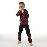 Klasické tepláky černé s přestřižením spider vel. 116