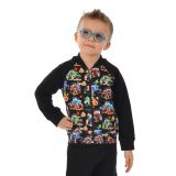 Bomber mikina na zip traktory na černé vel. 98