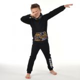 Mikina s kapucí a kapsou bagry na šedé vel. 104