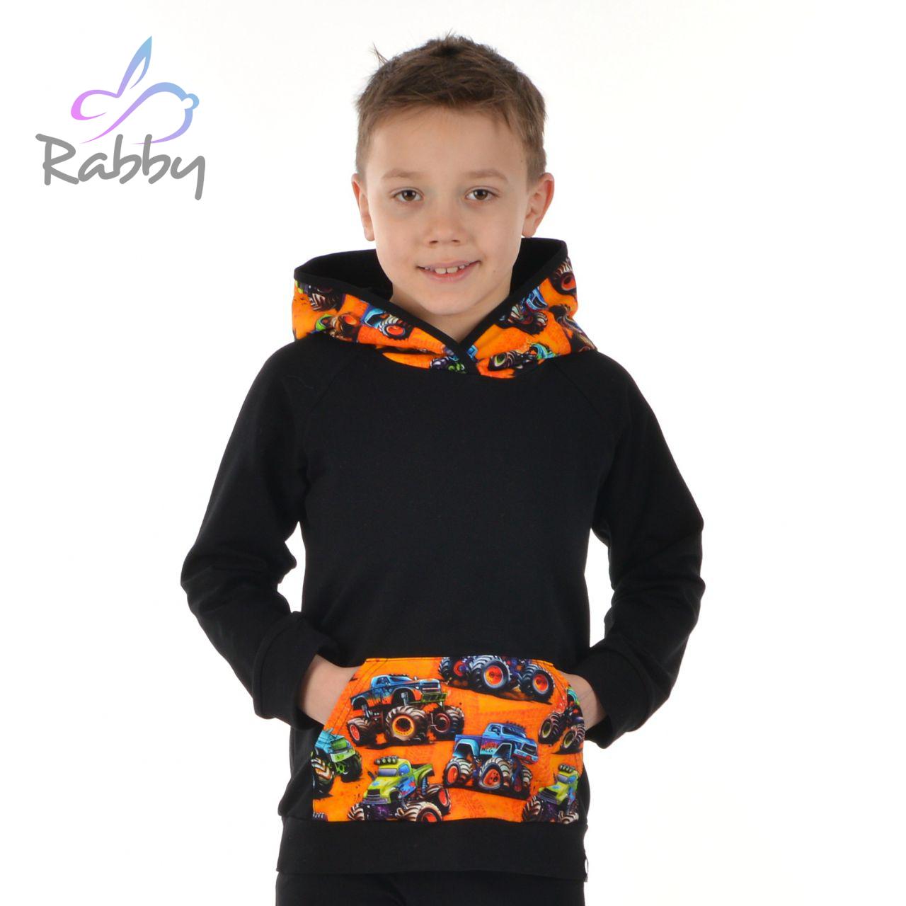 Mikina s kapucí a kapsou trucky vel. 128