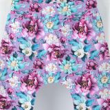 Baggy tepláčky fialové květy vel.  98