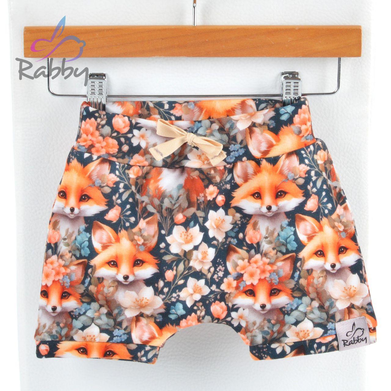 Baggy kraťasy liška s květy vel. 68/74