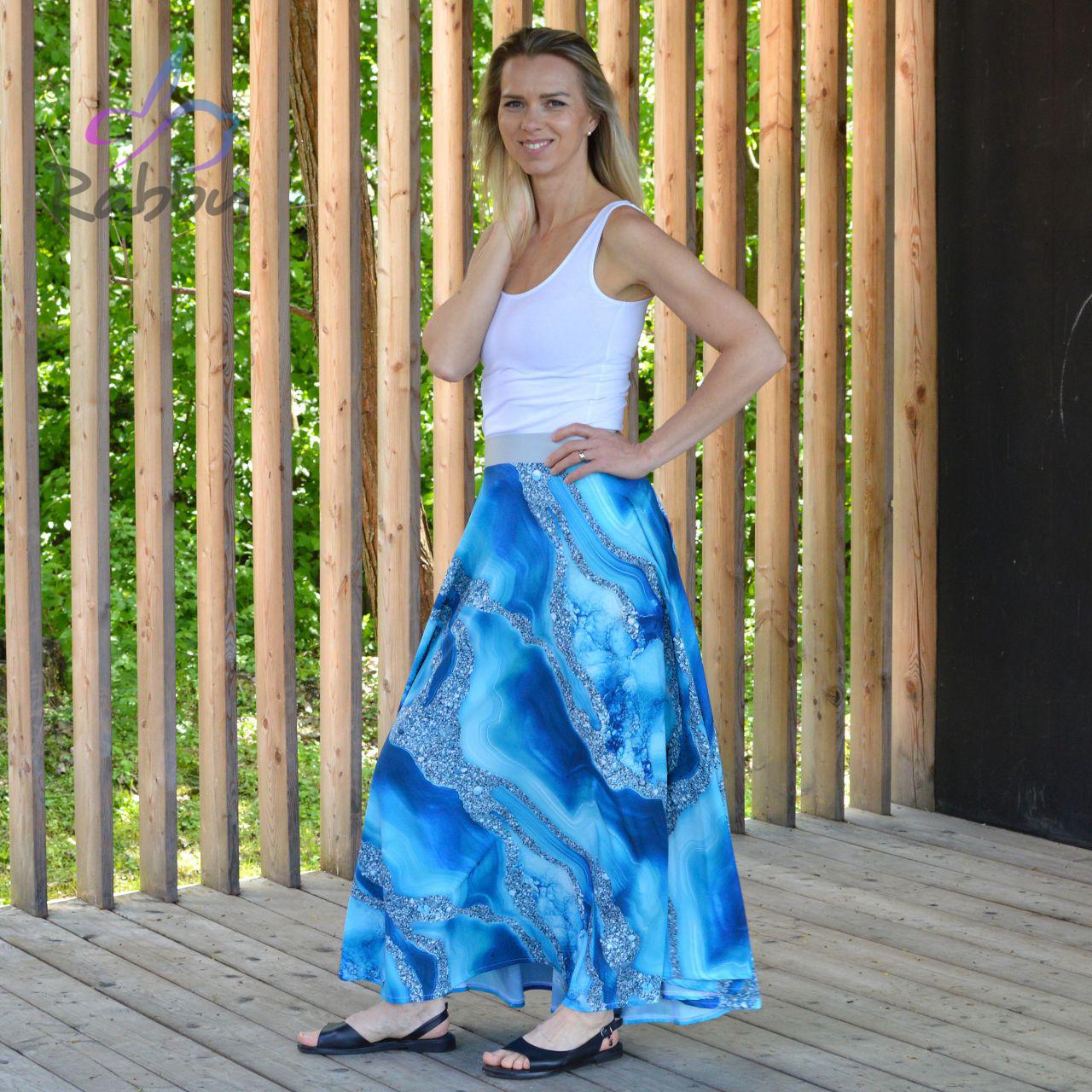 Dámská sukně dlouhá mořská vel. S