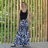 Dámská sukně dlouhá smetanovočerné květy vel. S