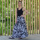 Dámská sukně dlouhá smetanovočerné květy vel. XXL