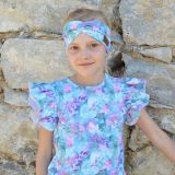 Tričko s volánovým rukávem lístky na mintu vel. 110