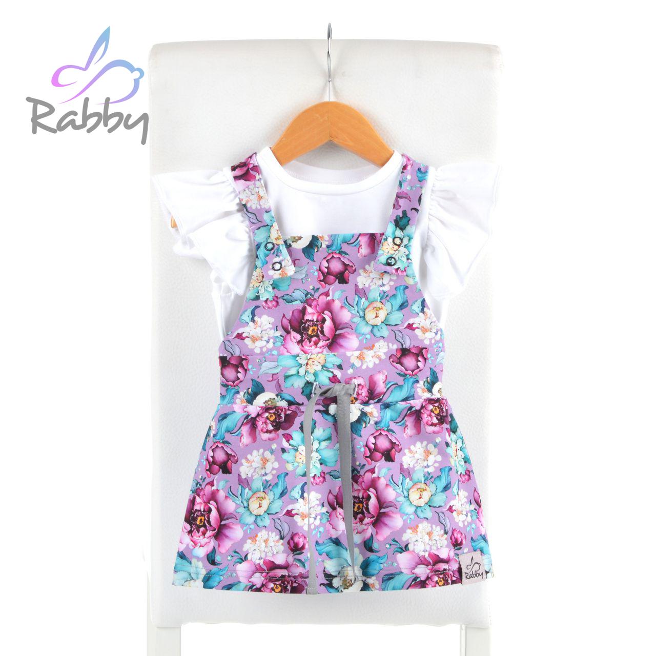 Sukně s laclem fialové květy vel. 86