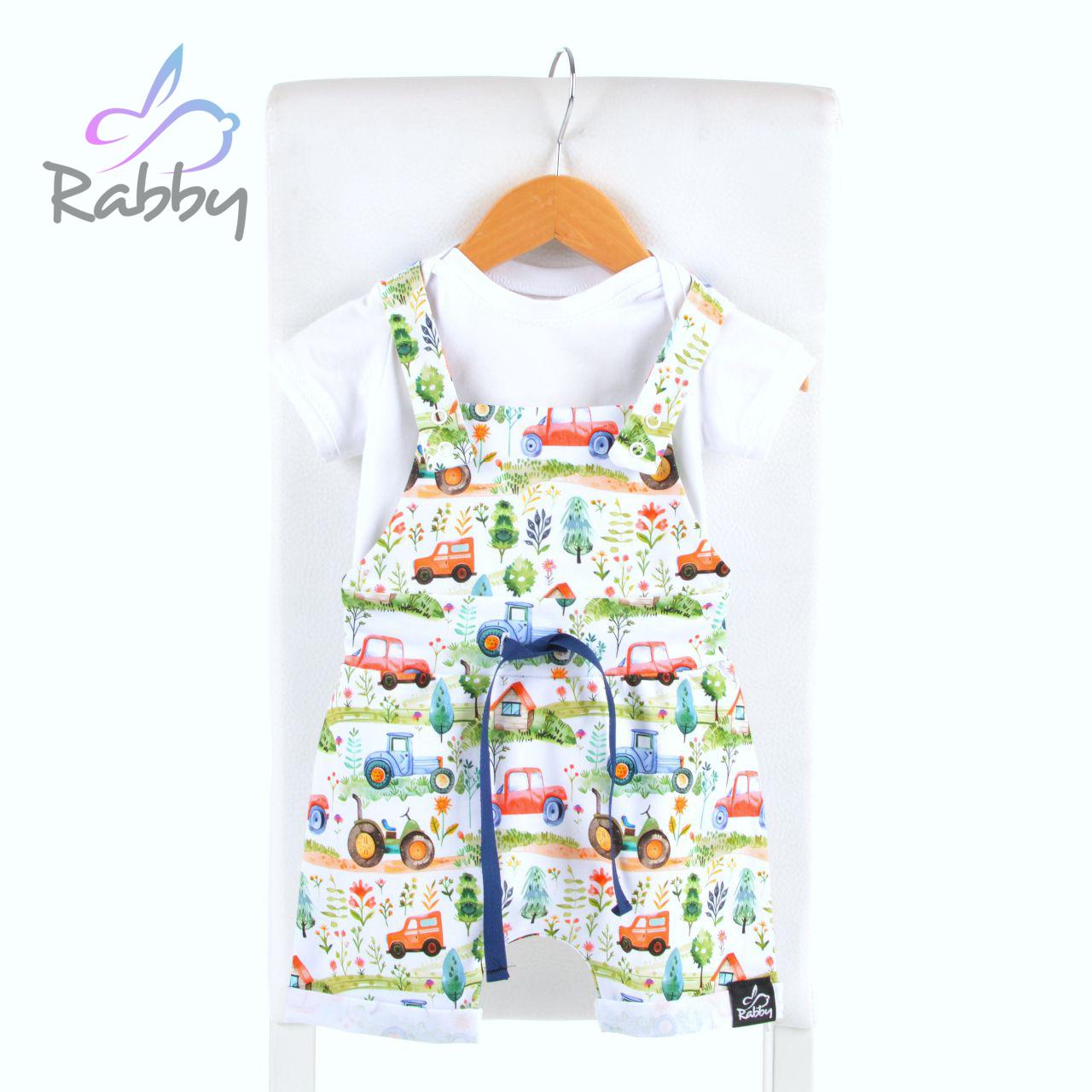 Rostoucí laclové kraťasy oranžová auta vel.  56/62