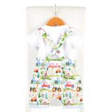 Rostoucí laclové kraťasy oranžová auta vel.  68